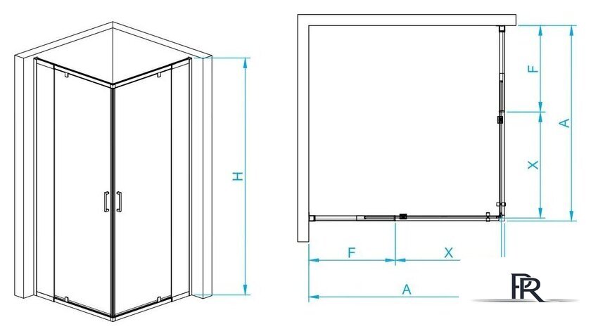Душевой уголок RGW PA-038B 350803899-14 90x90 (черный/прозрачное стекло) - Изображение №3 — Интернет-магазин ПроЗаказ