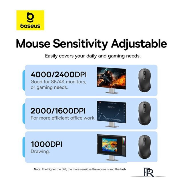 Мышь Baseus F02 Ergonomic Wireless Mouse (черный, без батарейки в комплекте) - Изображение №17 — Интернет-магазин ПроЗаказ