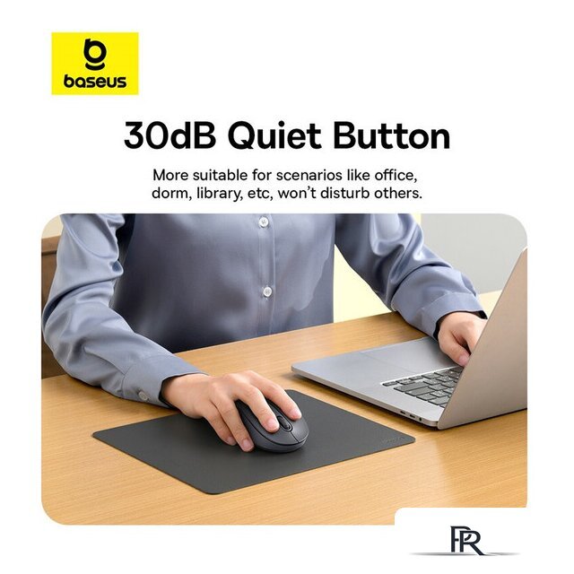 Мышь Baseus F02 Ergonomic Wireless Mouse (черный, без батарейки в комплекте) - Изображение №13 — Интернет-магазин ПроЗаказ