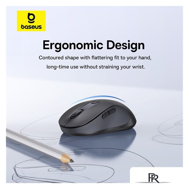 Мышь Baseus F02 Ergonomic Wireless Mouse (черный, без батарейки в комплекте) - Изображение №14 — Интернет-магазин ПроЗаказ