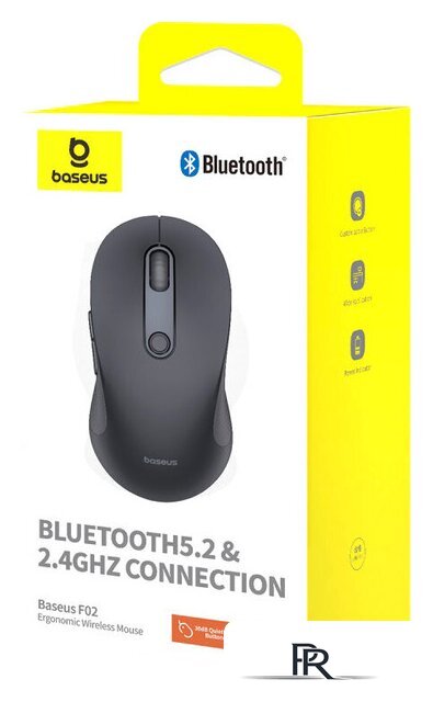 Мышь Baseus F02 Ergonomic Wireless Mouse (черный, без батарейки в комплекте) - Изображение №10 — Интернет-магазин ПроЗаказ