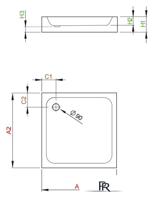 Душевой поддон Radaway Siros C Compact 90x90 [SBC9917-2] - Изображение №2 — Интернет-магазин ПроЗаказ