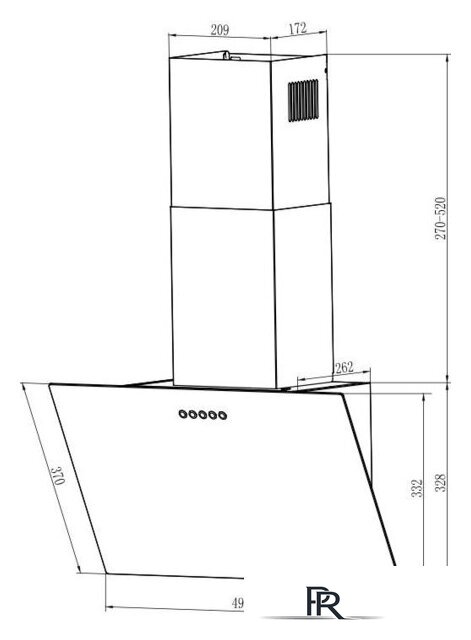 Кухонная вытяжка Weissgauff Sigma 50 PB BL (черный) - Изображение №2 — Интернет-магазин ПроЗаказ