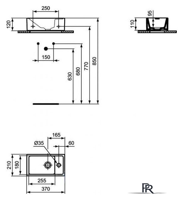 Умывальник Ideal Standard Tempo E211201 - Изображение №2 — Интернет-магазин ПроЗаказ