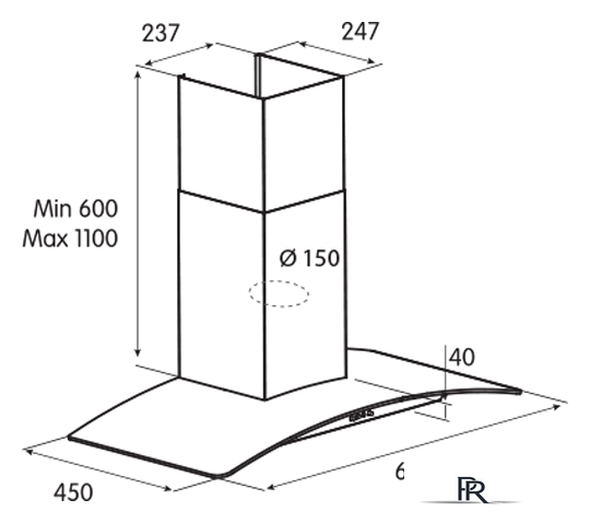 Кухонная вытяжка Jetair Tory P 60 Inx 68116911A - Изображение №2 — Интернет-магазин ПроЗаказ