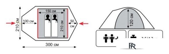 Треккинговая палатка TRAMP Stalker 2 v2 - Изображение №2 — Интернет-магазин ПроЗаказ