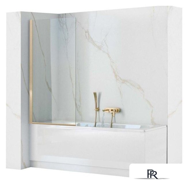 Стеклянная шторка для ванны Rea Elegant 70 (золото/прозрачное стекло) - Изображение №1 — Интернет-магазин ПроЗаказ