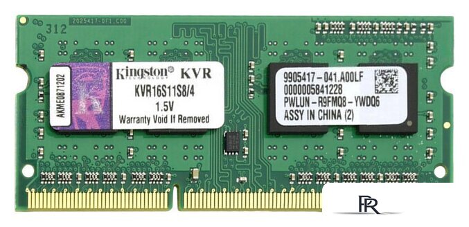 Оперативная память Kingston ValueRAM 4GB DDR3 SO-DIMM PC3-12800 (KVR16S11S8/4) - Изображение №1 — Интернет-магазин ПроЗаказ