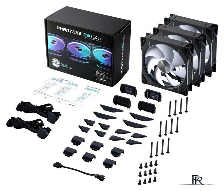 Комплект вентиляторов для корпуса Phanteks D30-140 D-RGB Regular Black Triple PH-F140D30_DRGB_PWM_BK01_3P - Изображение №1 — Интернет-магазин ПроЗаказ