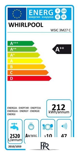 Встраиваемая посудомоечная машина Whirlpool WSIC 3M27 C - Изображение №2 — Интернет-магазин ПроЗаказ