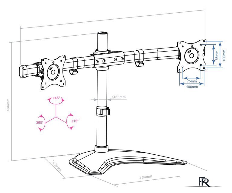 Подставка для монитора Arm Media LCD-T52 - Изображение №2 — Интернет-магазин ПроЗаказ