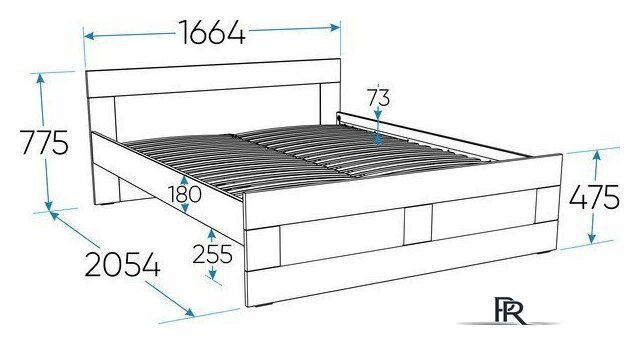 Кровать Mio Tesoro Нави 160x200 2.15.04.060.4 (серый) - Изображение №4 — Интернет-магазин ПроЗаказ