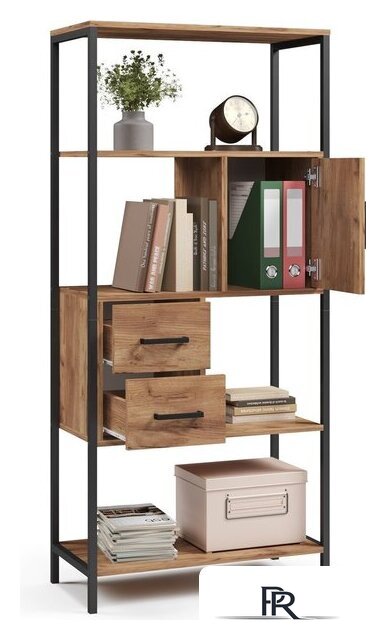Стеллаж Mio Tesoro Cool Joy Loft (дуб золотой крафт/черный) - Изображение №2 — Интернет-магазин ПроЗаказ