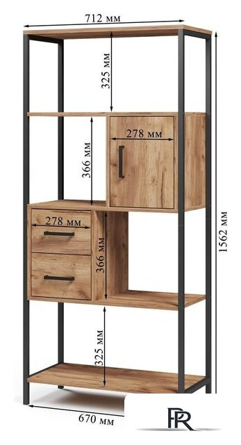 Стеллаж Mio Tesoro Cool Joy Loft (дуб золотой крафт/черный) - Изображение №4 — Интернет-магазин ПроЗаказ
