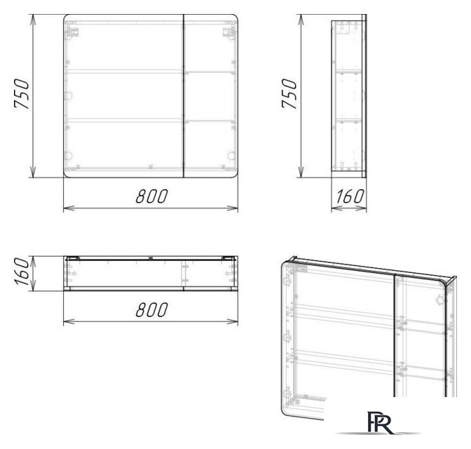  Grossman Шкаф с зеркалом Талис 80 L 208009 - Изображение №3 — Интернет-магазин ПроЗаказ