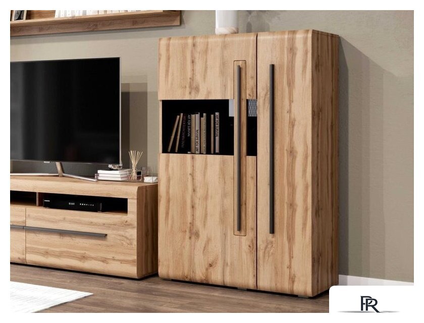 Шкаф-витрина Мебельград Ницца 2 дв (дуб вотан) - Изображение №2 — Интернет-магазин ПроЗаказ