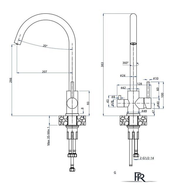 Смеситель GranFest QUARZ GF-Z5420 (песочный) - Изображение №2 — Интернет-магазин ПроЗаказ