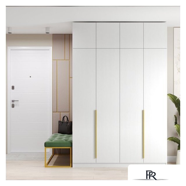 Шкаф распашной Soma Lord Gold 4-х створчатый 160x240 (белый) - Изображение №7 — Интернет-магазин ПроЗаказ