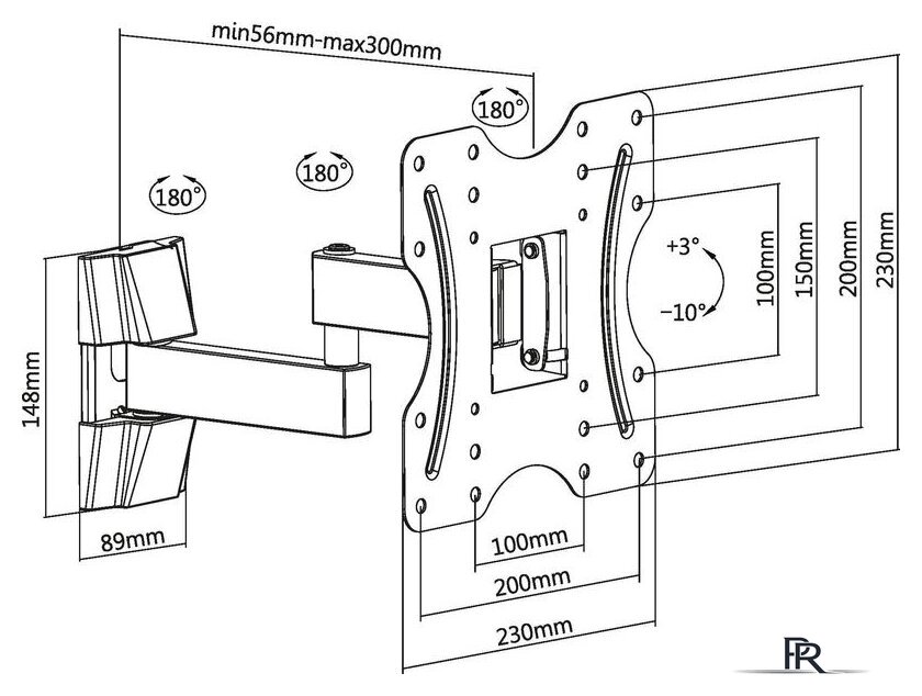 Кронштейн для телевизора Ultramounts UM899 (черный) - Изображение №10 — Интернет-магазин ПроЗаказ