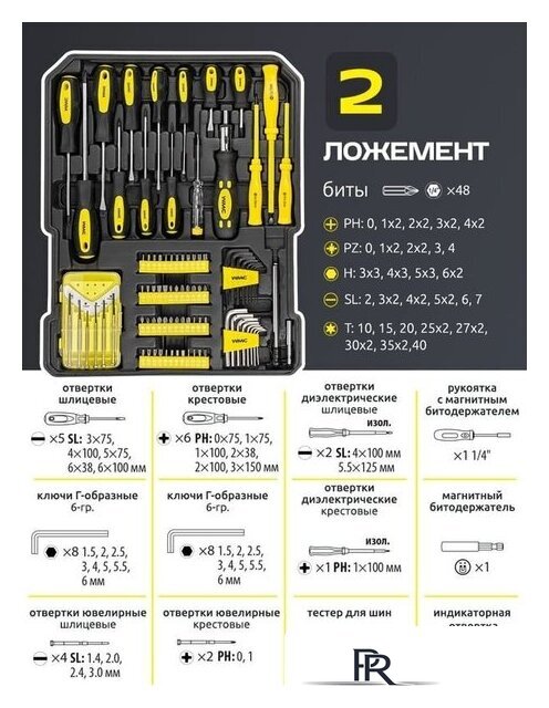 Универсальный набор инструментов WMC Tools WMC-40287 (287 предметов) - Изображение №4 — Интернет-магазин ПроЗаказ