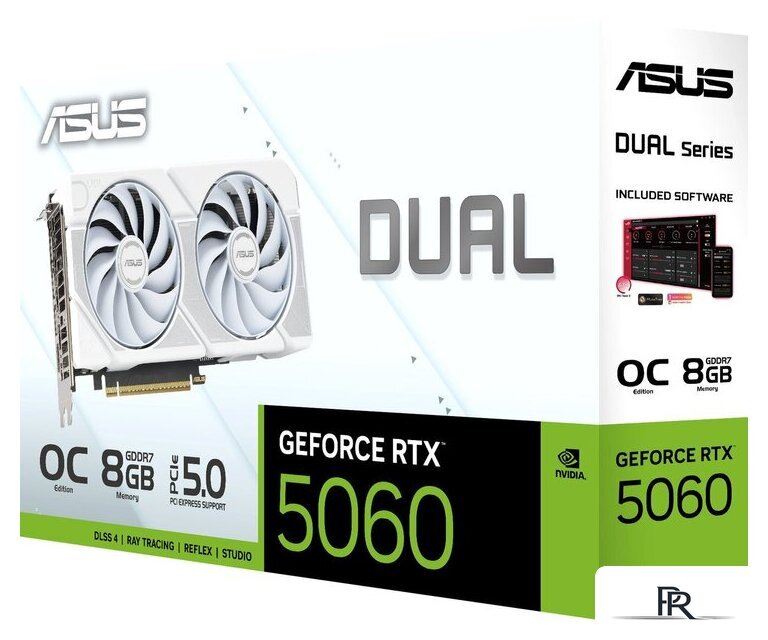 Видеокарта ASUS Dual GeForce RTX 5060 8GB GDDR7 White OC Edition DUAL-RTX5060-O8G-WHITE - Изображение №11 — Интернет-магазин ПроЗаказ