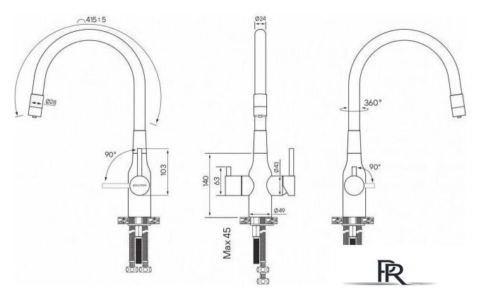 Смеситель Paulmark Salix Sa213419-NI (черный/никель) - Изображение №4 — Интернет-магазин ПроЗаказ