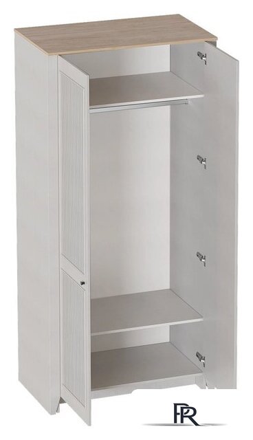 Шкаф распашной Мебельград Валенсия 2 двери (персидский жемчуг/дуб натуральный светлый) - Изображение №2 — Интернет-магазин ПроЗаказ