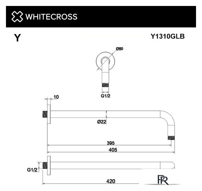Держатель верхнего душа Whitecross Y1310GLB (брашированное золото) - Изображение №2 — Интернет-магазин ПроЗаказ
