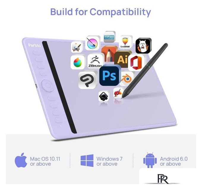 Графический планшет Parblo Intangbo M (сиреневый) - Изображение №5 — Интернет-магазин ПроЗаказ