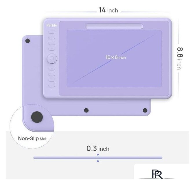 Графический планшет Parblo Intangbo M (сиреневый) - Изображение №3 — Интернет-магазин ПроЗаказ