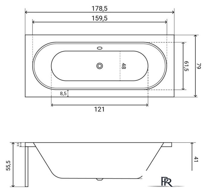 Ванна Lauter Ava 180 21208080 (с ножками и сифоном 21Y11030 хром) - Изображение №33 — Интернет-магазин ПроЗаказ