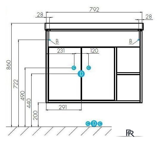  Акватон Тумба под умывальник Флай 80 1A237401FAX10 (дуб белый/дуб крафт) - Изображение №6 — Интернет-магазин ПроЗаказ