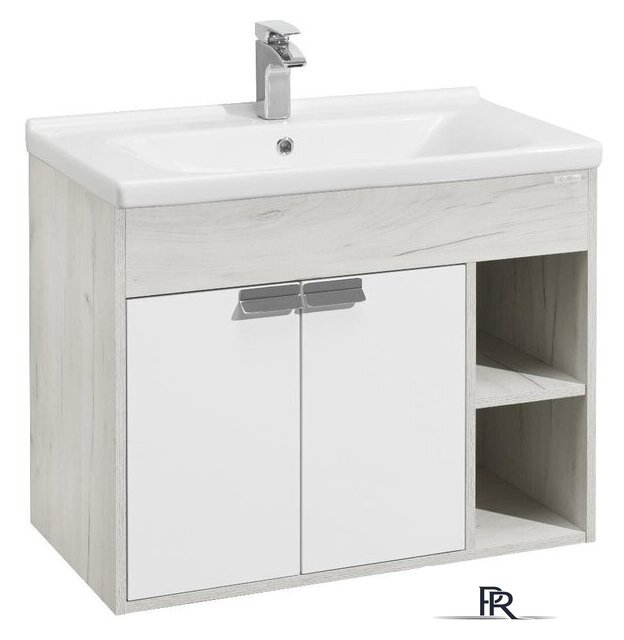  Акватон Тумба под умывальник Флай 80 1A237401FAX10 (дуб белый/дуб крафт) - Изображение №1 — Интернет-магазин ПроЗаказ