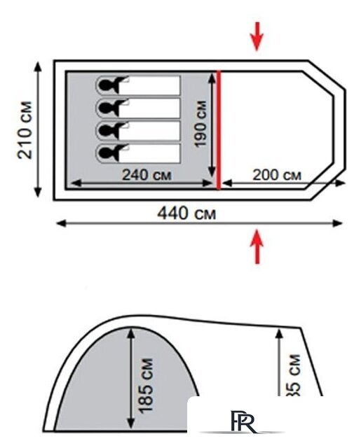 Кемпинговая палатка Totem Catawba 4 V2 - Изображение №2 — Интернет-магазин ПроЗаказ