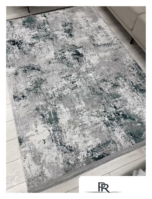Ковер для жилой комнаты Radjab Carpet Амаль Прямоугольник 0901A 13578 (2x2.9, Grey/D.Green) - Изображение №4 — Интернет-магазин ПроЗаказ