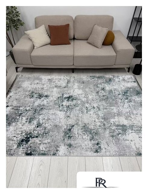 Ковер для жилой комнаты Radjab Carpet Амаль Прямоугольник 0901A 13578 (2x2.9, Grey/D.Green) - Изображение №3 — Интернет-магазин ПроЗаказ