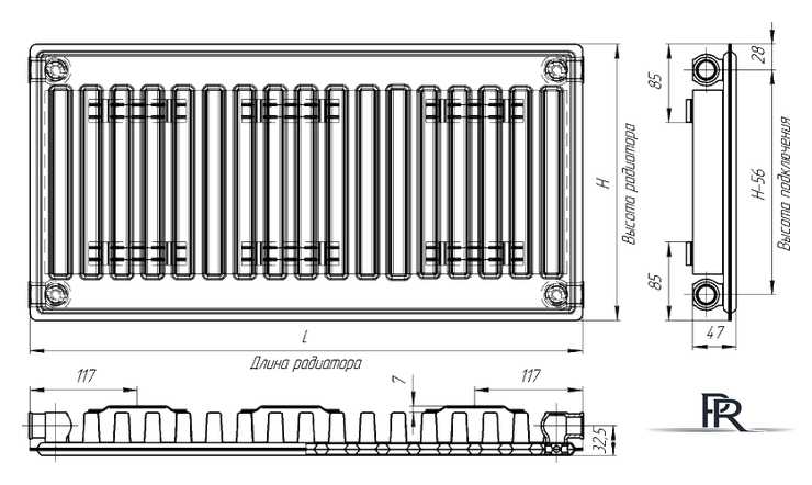 Стальной панельный радиатор Лидея ЛК 11-507 тип 11 500x700 - Изображение №4 — Интернет-магазин ПроЗаказ