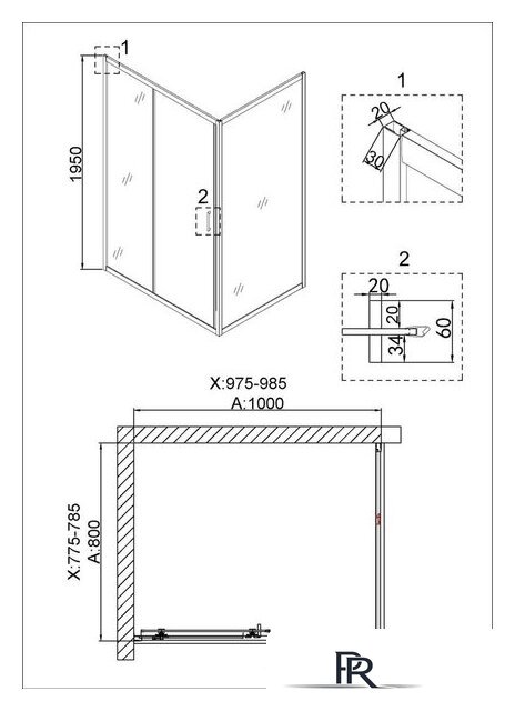 Душевой уголок Niagara NG-6881-08 100x80 (черный) - Изображение №3 — Интернет-магазин ПроЗаказ