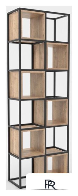 Стеллаж Hype Mebel Грос-2 70x175 (черный/дуб галифакс натуральный) - Изображение №1 — Интернет-магазин ПроЗаказ