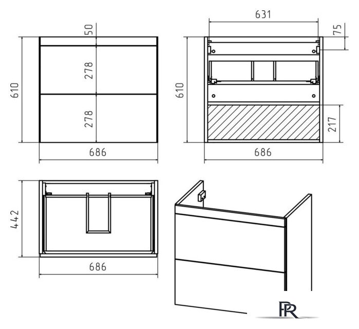  Misty Тумба с умывальником Атлантик 70 П-Атл-01070-011П2Я+10.020.00700.001 - Изображение №7 — Интернет-магазин ПроЗаказ