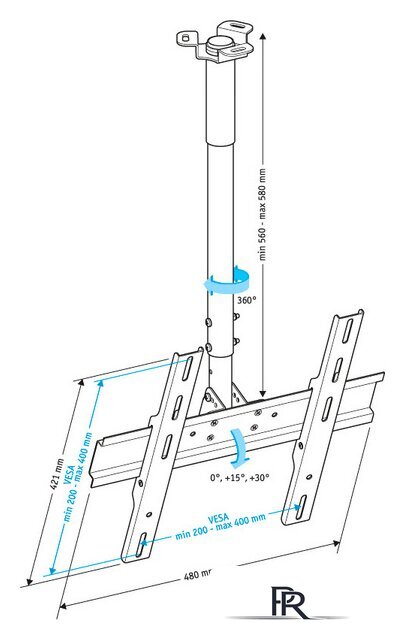 Кронштейн для телевизора Holder PR-101 (черный) - Изображение №5 — Интернет-магазин ПроЗаказ