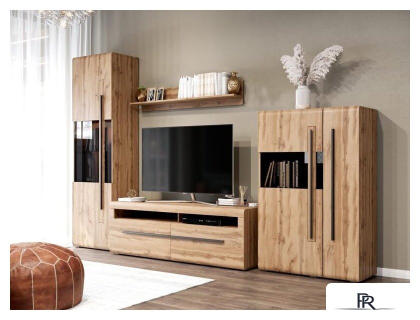 Шкаф-витрина Мебельград Ницца 1 дв (дуб вотан) - Изображение №2 — Интернет-магазин ПроЗаказ