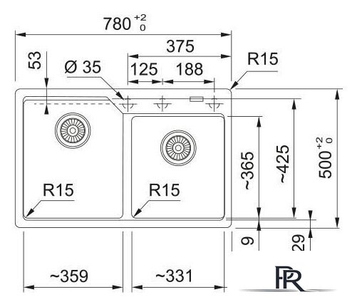 Кухонная мойка Franke Urban UBG 620-36-33 114.0741.212 (оникс) - Изображение №3 — Интернет-магазин ПроЗаказ