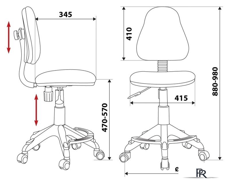Компьютерное кресло Бюрократ KD-4-F/TW-55 (голубой) - Изображение №2 — Интернет-магазин ПроЗаказ