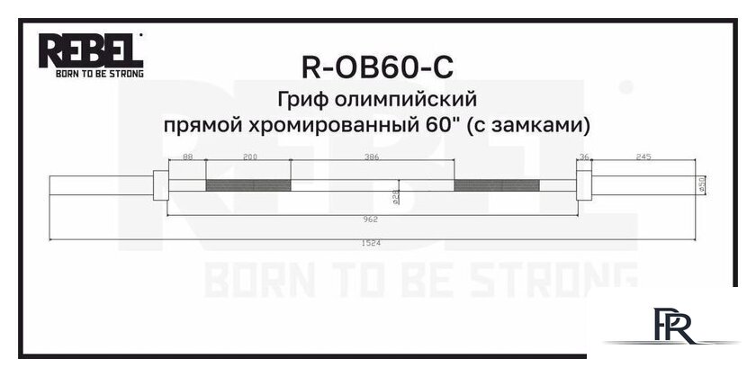 Гриф для штанги Rebel R-OB60-C - Изображение №5 — Интернет-магазин ПроЗаказ