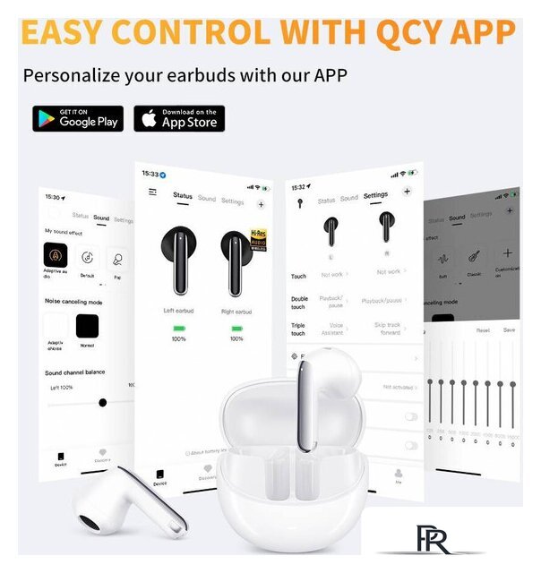 Наушники QCY AilyBuds Pro (белый) - Изображение №3 — Интернет-магазин ПроЗаказ