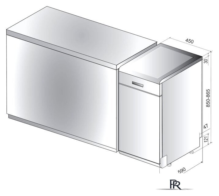 Отдельностоящая посудомоечная машина Whirlpool WSFO 3O34 PF - Изображение №2 — Интернет-магазин ПроЗаказ