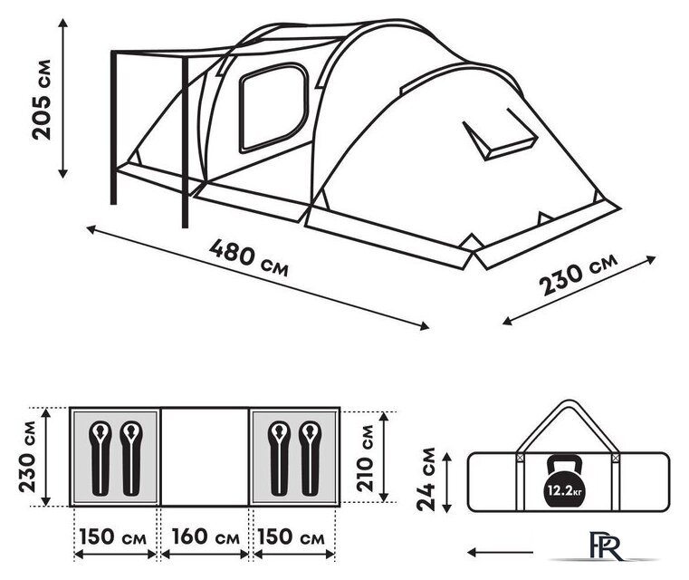 Кемпинговая палатка RSP Outdoors Dream 4 (зеленый) - Изображение №21 — Интернет-магазин ПроЗаказ