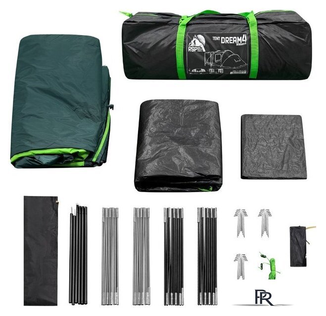 Кемпинговая палатка RSP Outdoors Dream 4 (зеленый) - Изображение №19 — Интернет-магазин ПроЗаказ