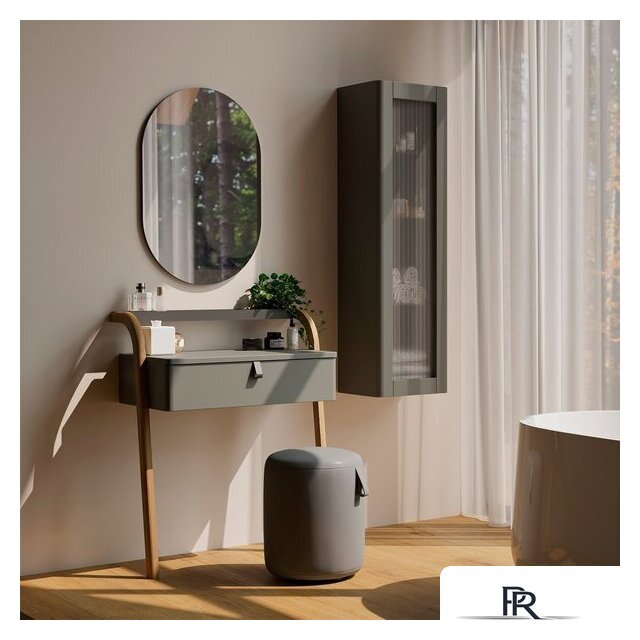  Lauter Шкаф-полупенал Estel 35 (серо-зеленый полуматовый) - Изображение №1 — Интернет-магазин ПроЗаказ